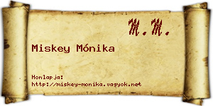 Miskey Mónika névjegykártya
